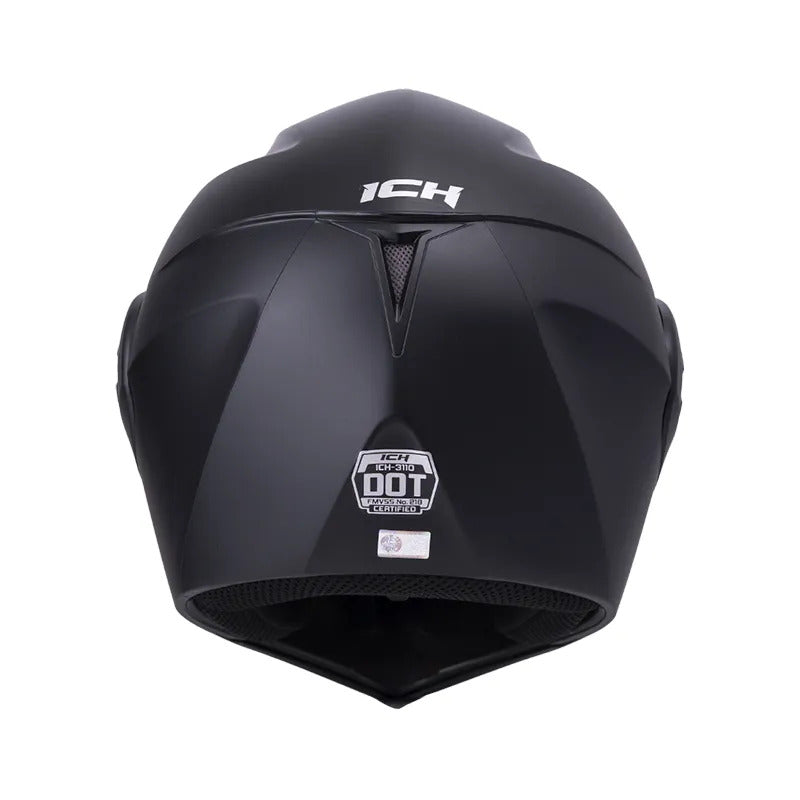 Casco Ich Abatible 3110 Negro Mate Visor Transparente O Humo