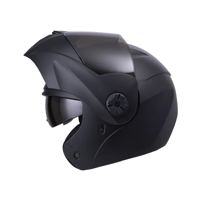 Casco Ich Abatible 3110 Negro Mate Visor Transparente O Humo